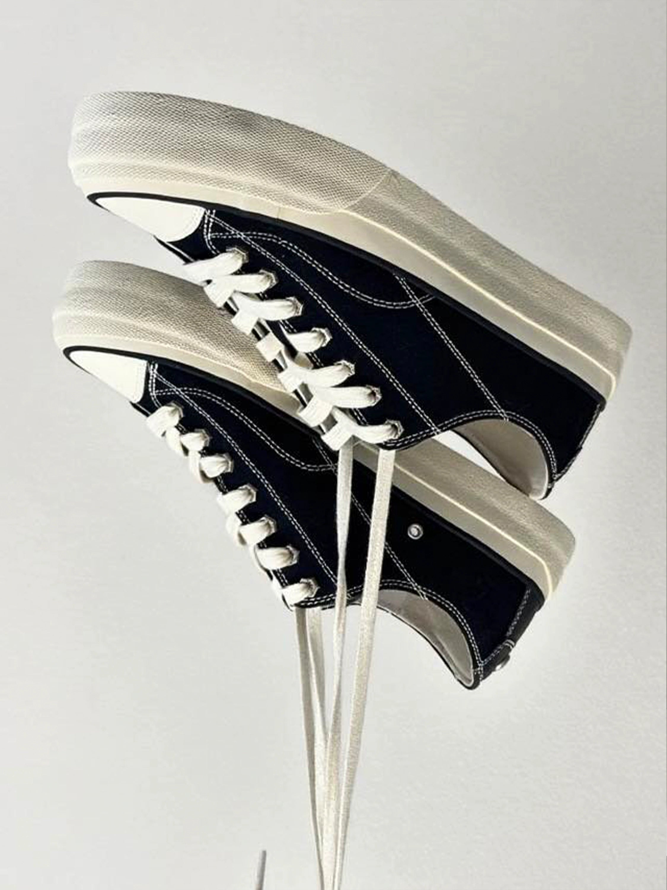 紫标牛皮拼接硫化低帮帆布板鞋休闲通勤厚底增高TERRAINCOGNITA