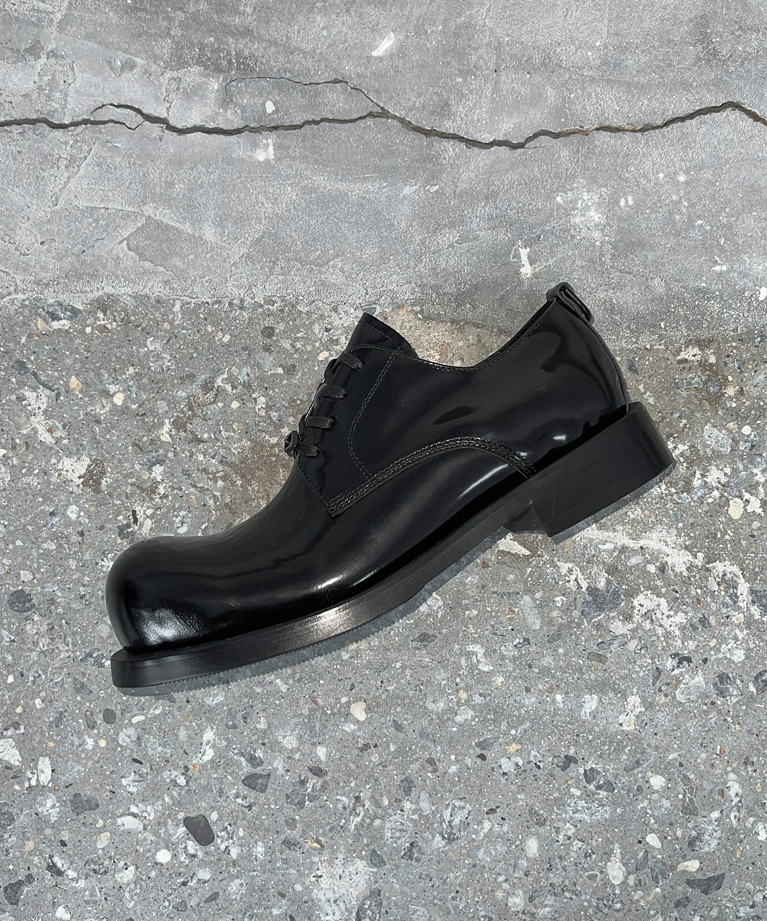 漆皮圆翘头米奇德比真皮皮鞋休闲百搭特质香底TERRAINCOGNITA