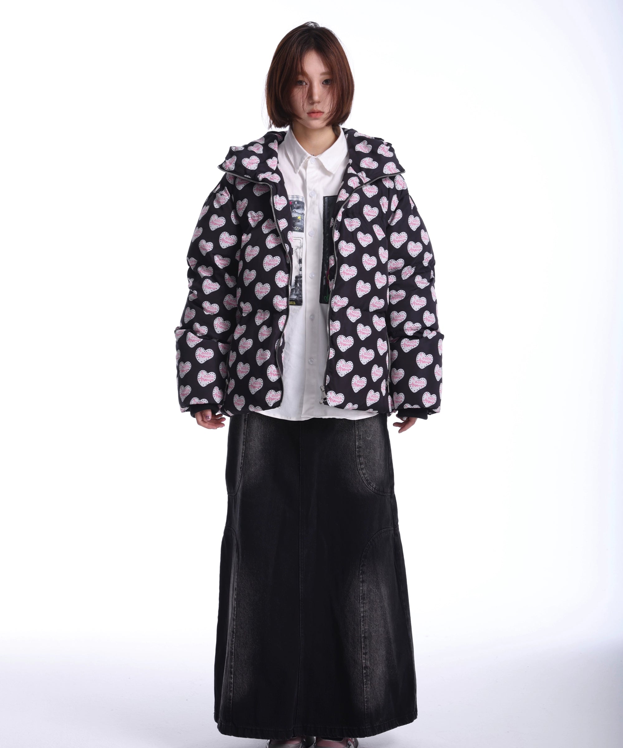 eeeeArtmonster满印面包服立领棉服男女秋冬潮牌复古宽松休闲外套