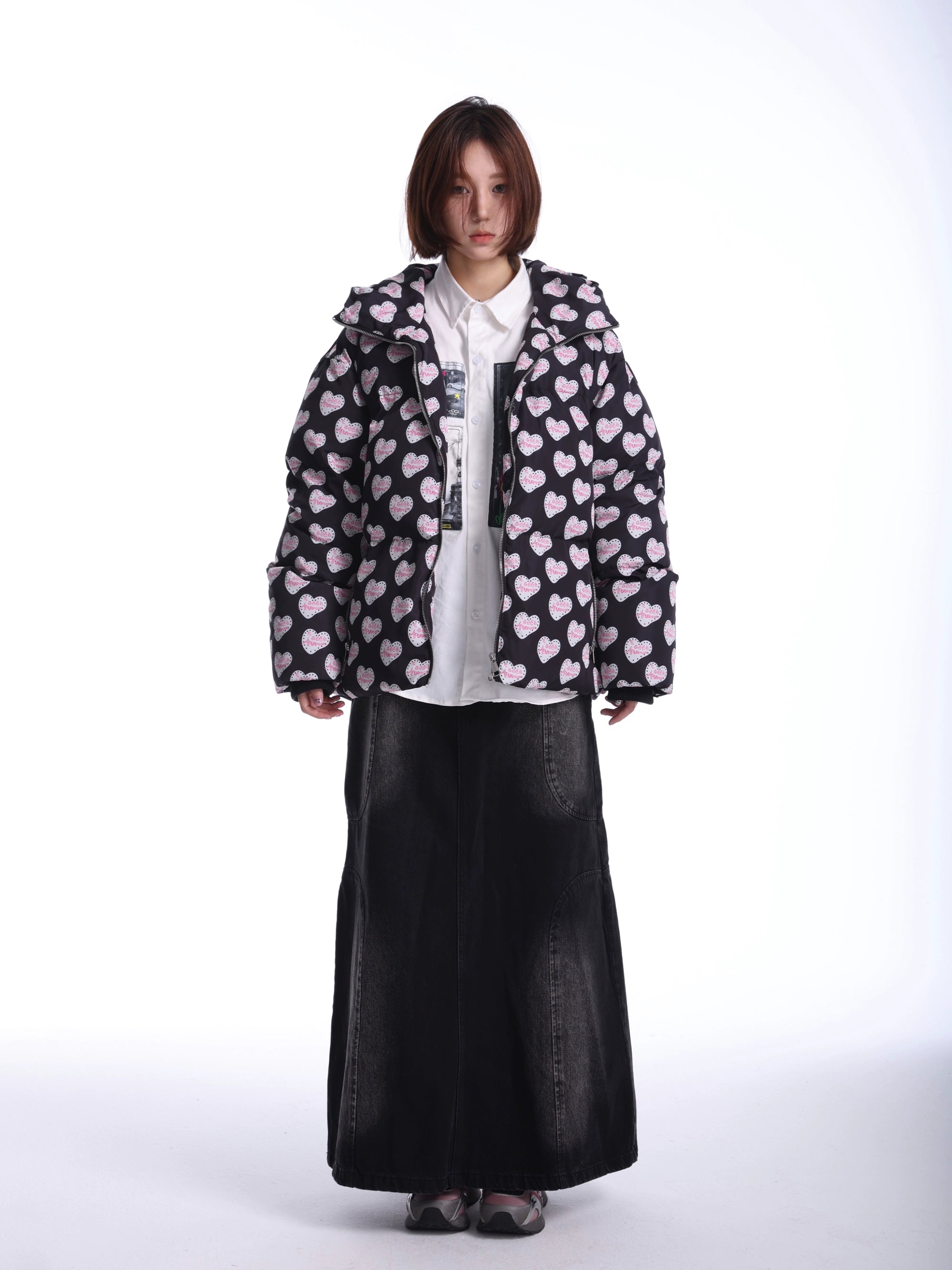 eeeeArtmonster满印面包服立领棉服男女秋冬潮牌复古宽松休闲外套