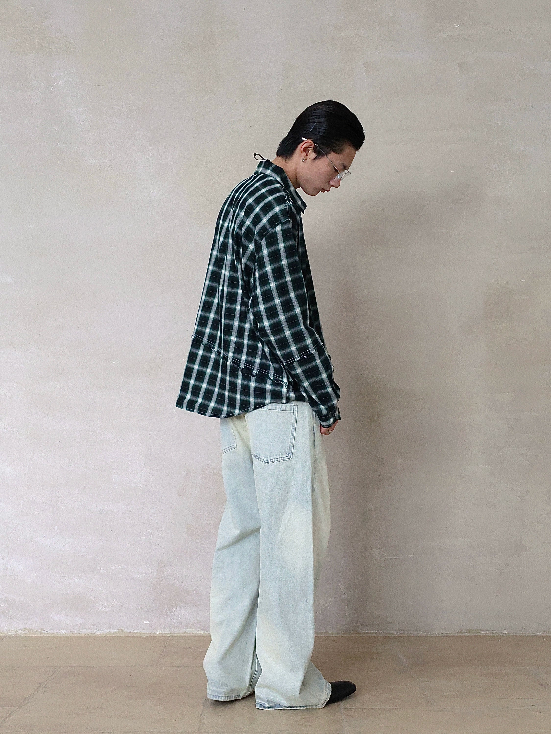 奶油白浅蓝A字型直筒牛仔裤日常通勤休闲百搭TERRAINCOGNITA25AW