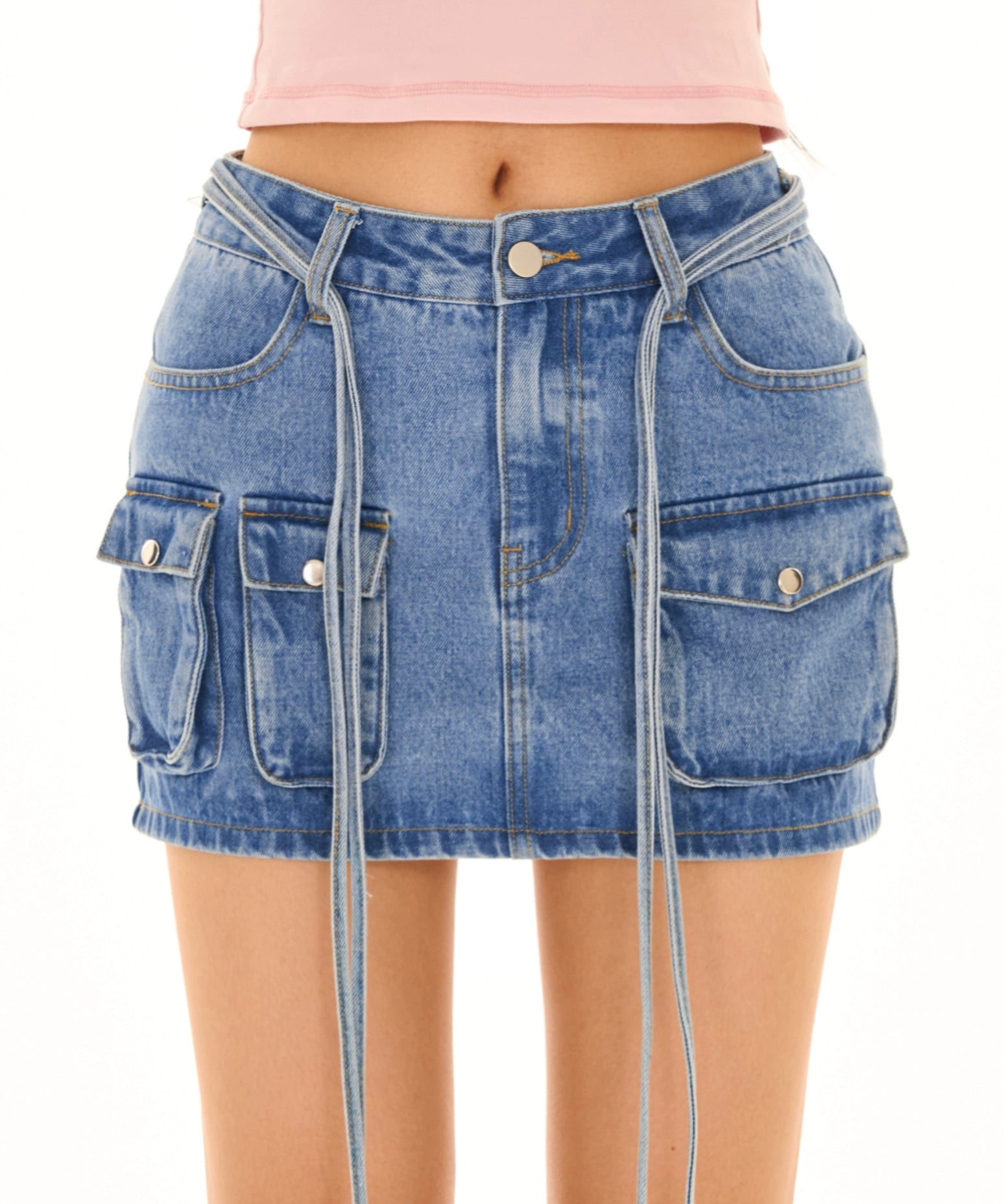 野生zerocircle 牛仔半身裙女秋设计感小众abg辣妹显瘦直筒短裙子