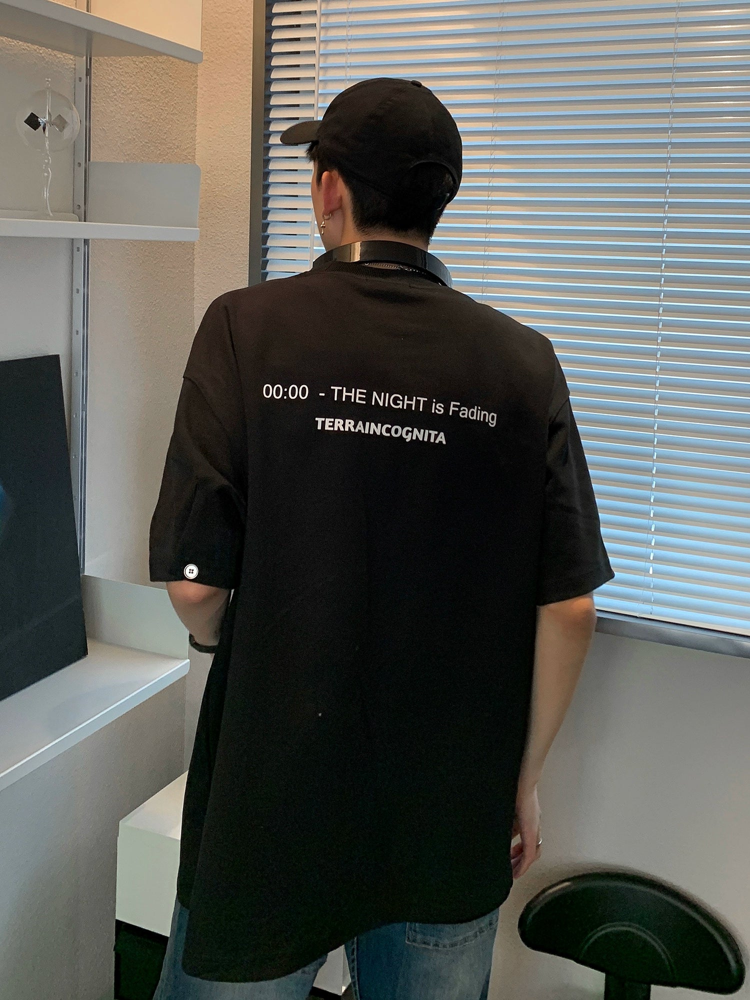 夏季六色"夜色渐浓"标语 基础短袖圆领T恤男女TERRAINCOGNITA