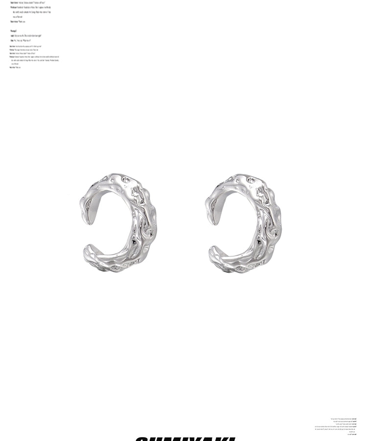 超酷！SUMIYAKI原创熔岩耳夹无耳洞女小众高级感耳骨夹个性耳饰