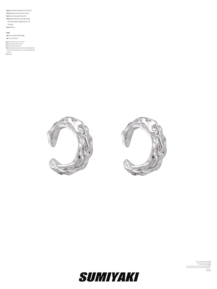 超酷！SUMIYAKI原创熔岩耳夹无耳洞女小众高级感耳骨夹个性耳饰