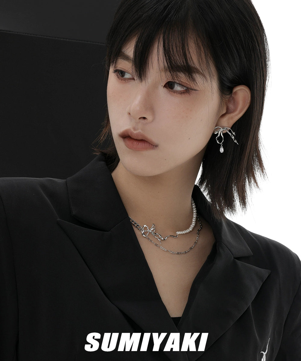 好酷！SUMIYAKI 绷带系列蝴蝶结耳环女小众高级感通勤时尚耳饰女