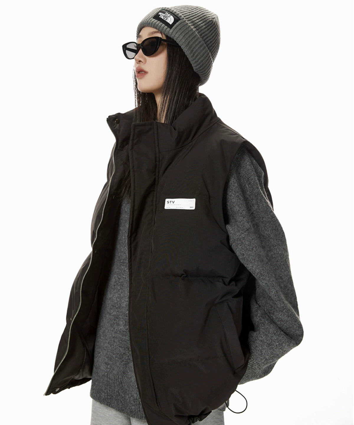 ICH MODE 美式复古棉马甲女秋冬季宽松夹棉外套棉服棉衣加厚背心