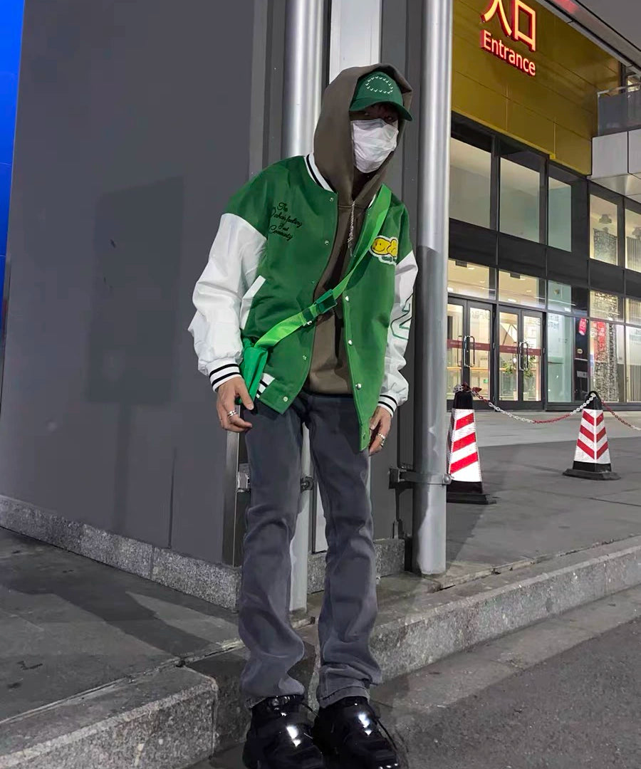 潮WOO专属TERRAINCOGNITA新款微喇叭宽松水洗灰简约百搭牛仔裤男