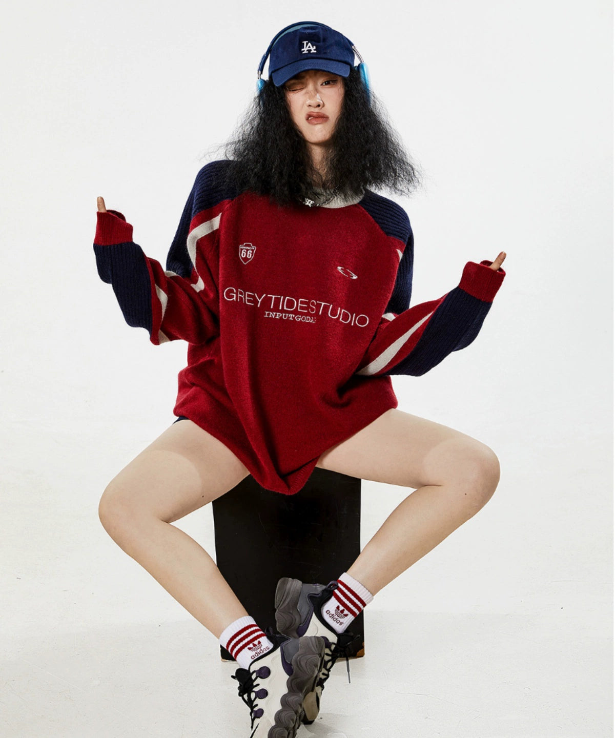 ICH MODE 美式复古套头毛衣女秋冬2025新款慵懒风针织衫外套上衣