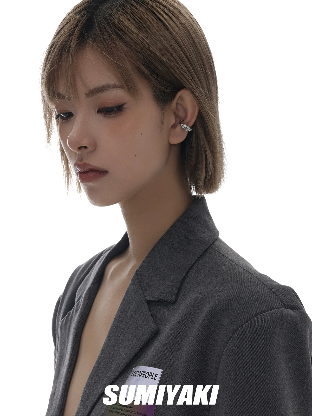 超酷！SUMIYAKI原创熔岩耳夹无耳洞女小众高级感耳骨夹个性耳饰