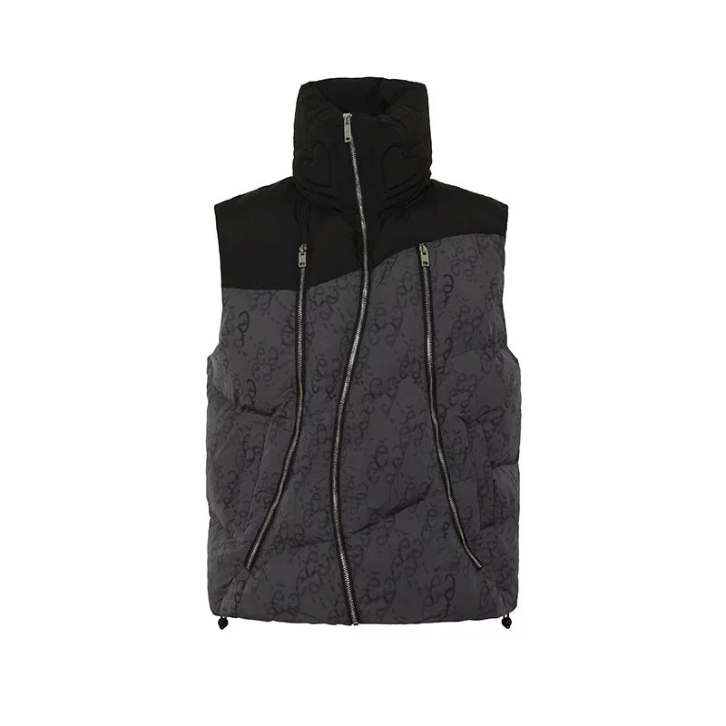 eeeeArtmonster爱心立领背心羽绒棉马甲男女加厚保暖坎肩外套棉服