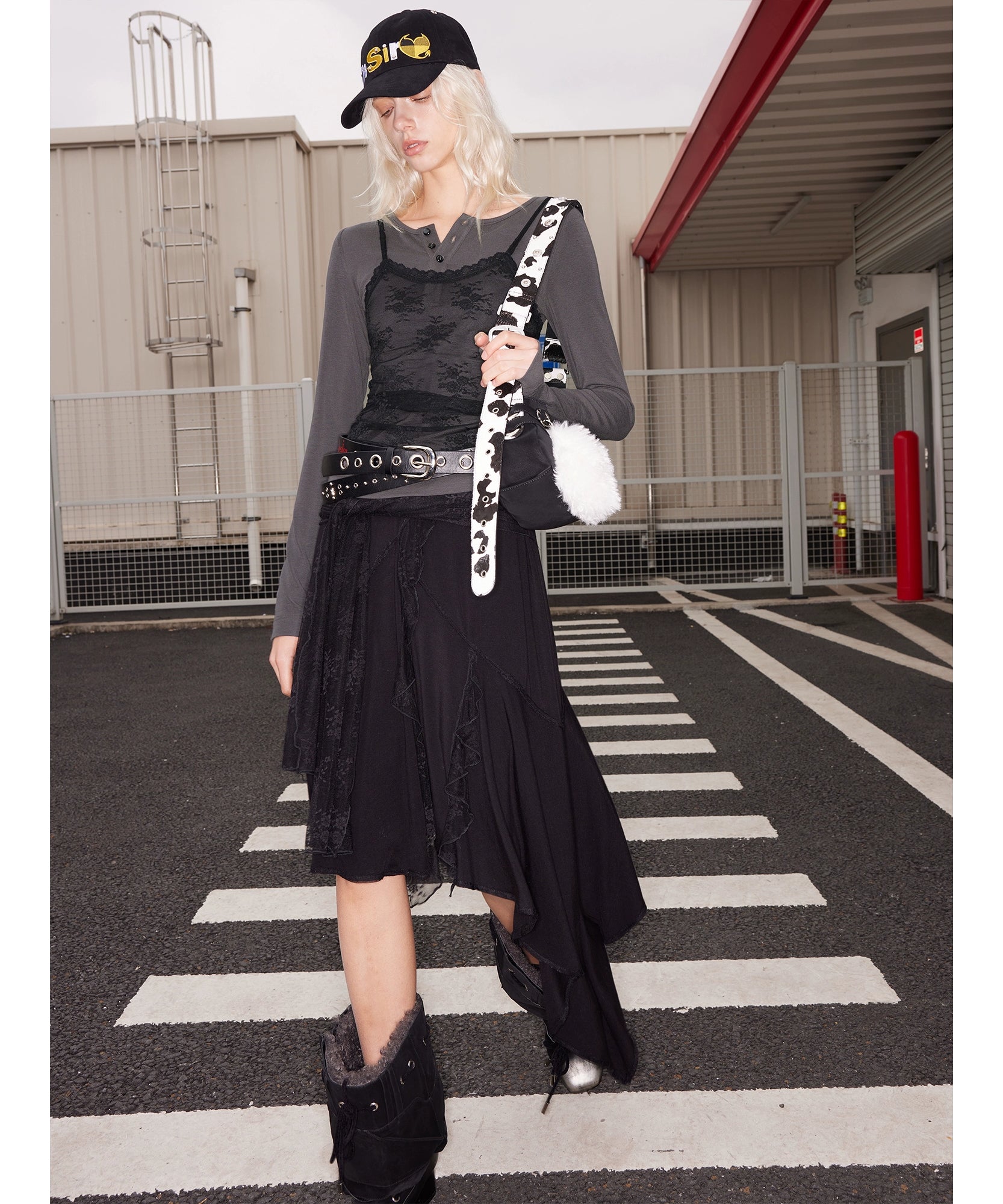 2th Desire莱赛尔蕾丝撞色拼接真两件羊毛针织长袖打底内搭上衣女