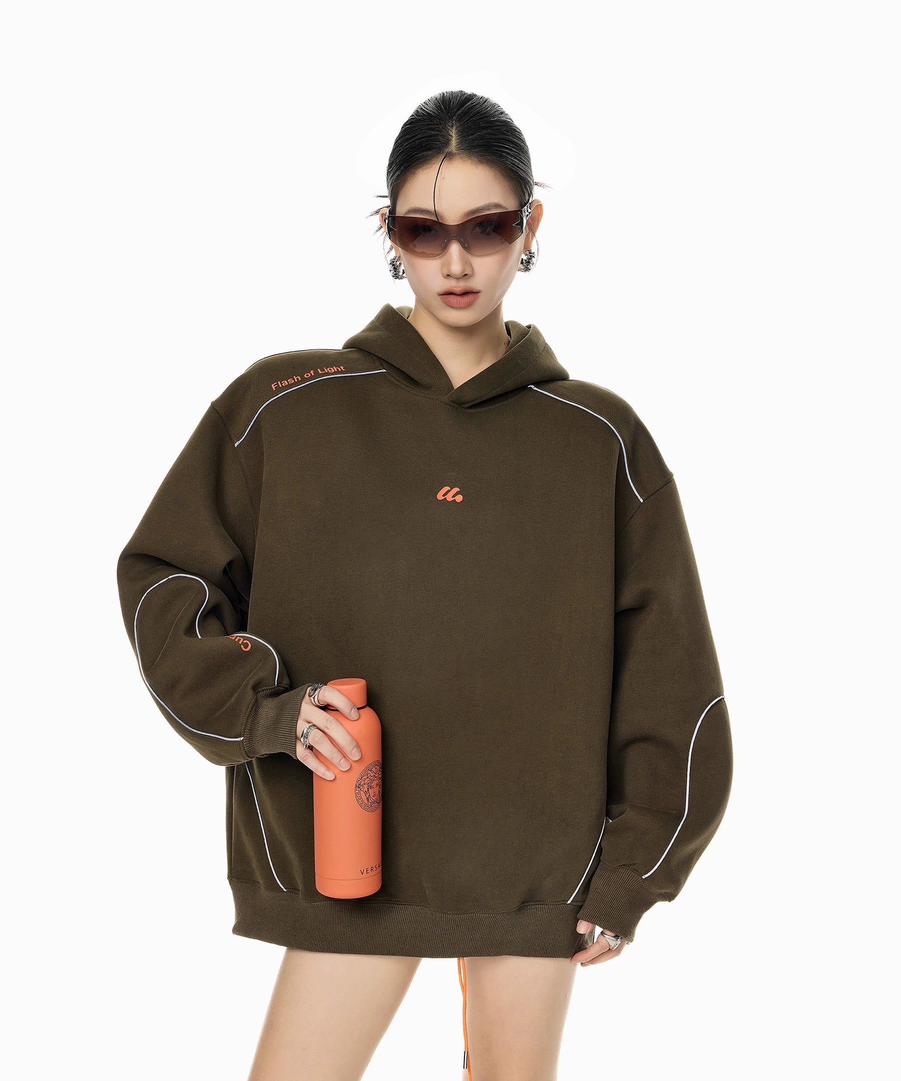 ICH MODE 美式复古宽松连帽卫衣女新款秋冬宽松运动上衣帽衫外套