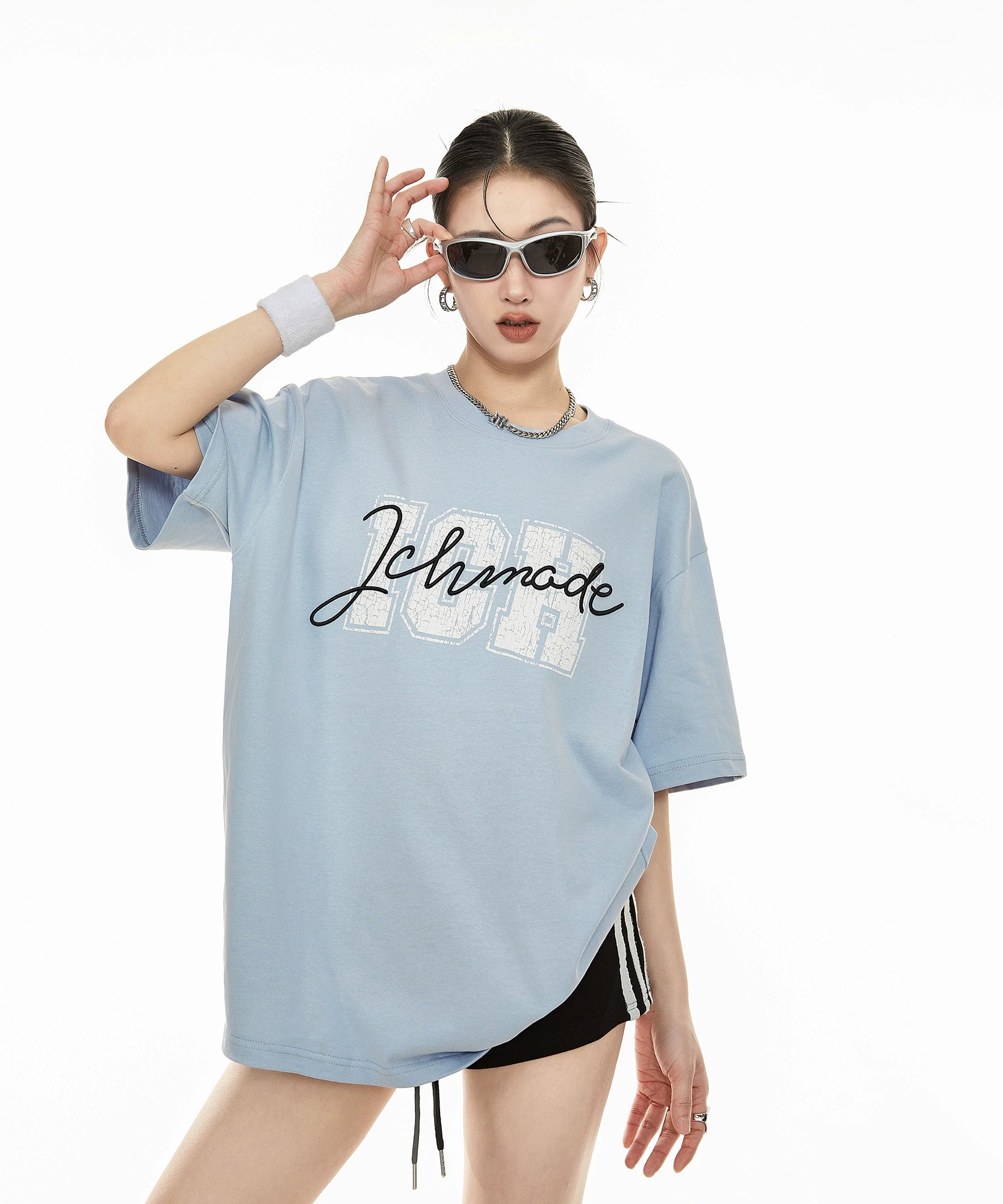 ICH MODE 美式复古白色短袖t恤女2025夏季新款宽松慵懒风半袖上衣