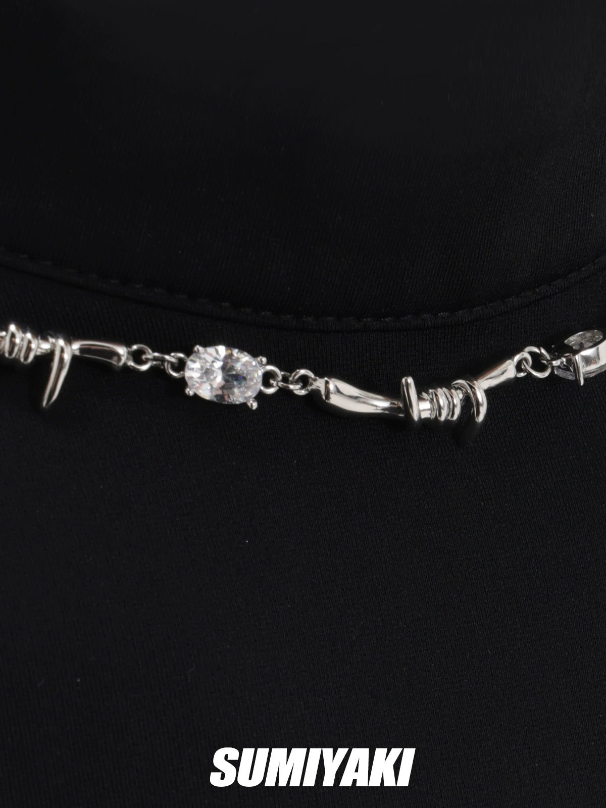 中性风十足！SUMIYAKI原创设计荆棘缠绕项链素链百搭通勤锁骨链