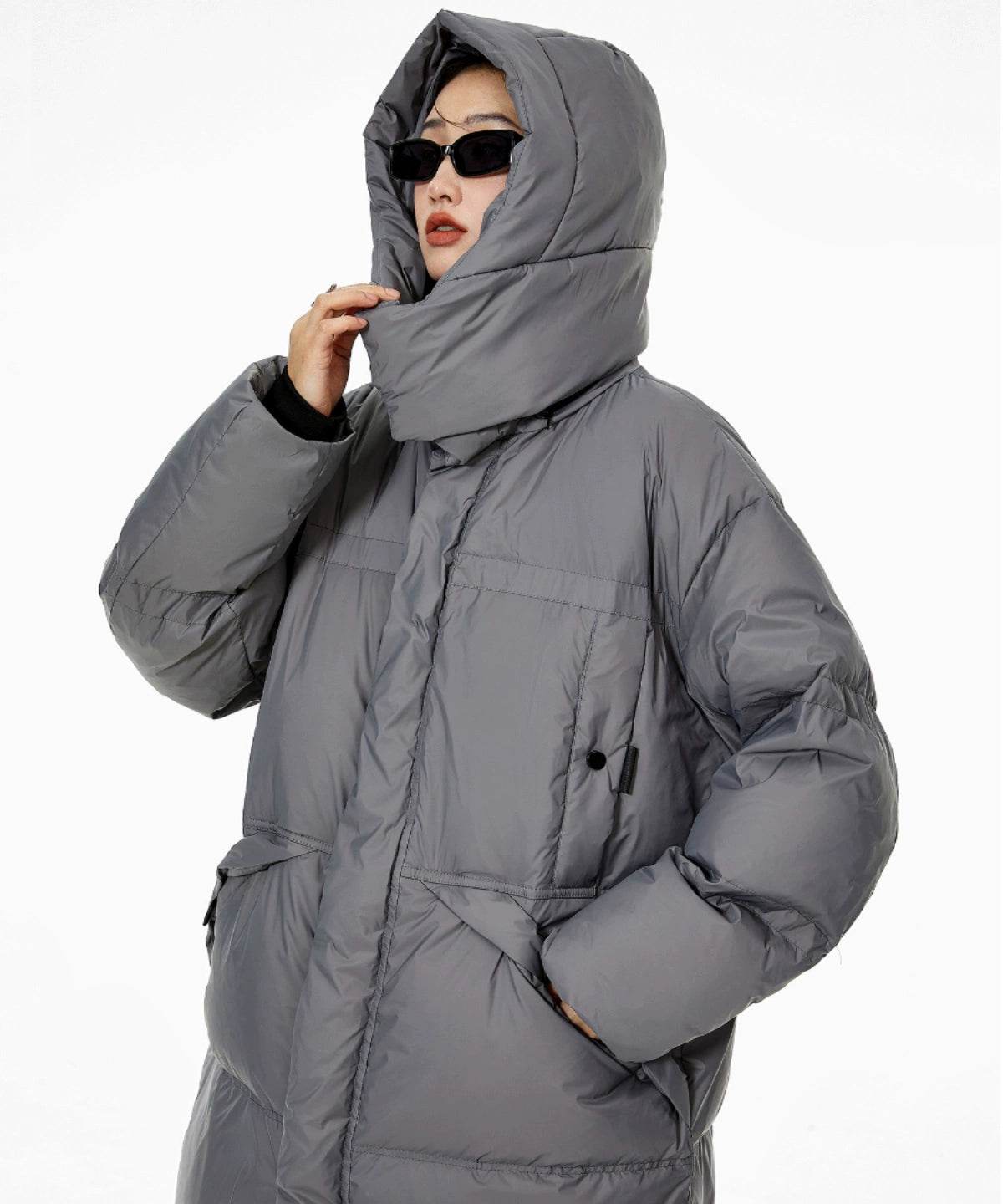 ICH MODE 美式复古中长款羽绒服女款冬季流行面包服外套2024新款