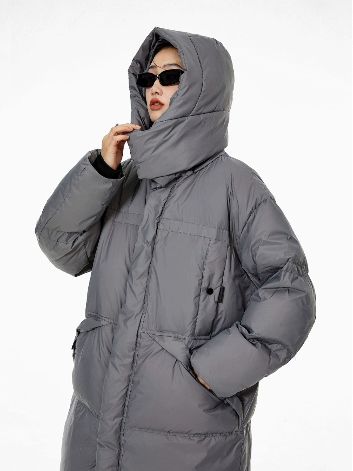 ICH MODE 美式复古中长款羽绒服女款冬季流行面包服外套2024新款