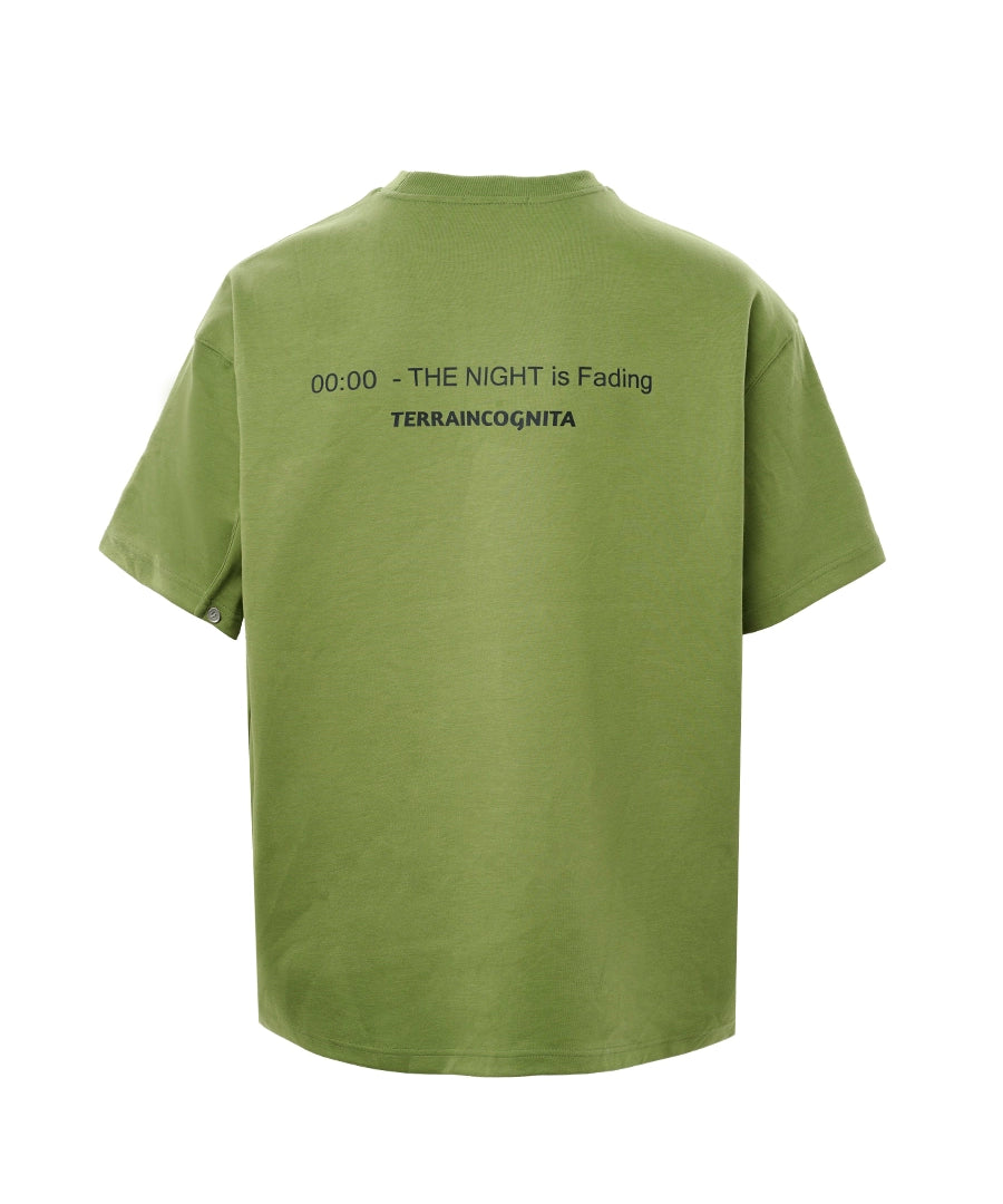 夏季六色"夜色渐浓"标语 基础短袖圆领T恤男女TERRAINCOGNITA