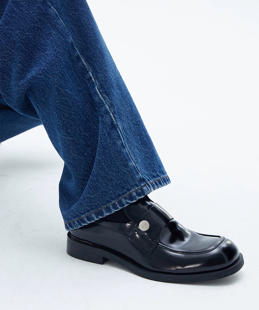 潮WOO专属TERRAINCOGNITA日常通勤金属百搭增高乐福鞋休闲皮鞋男