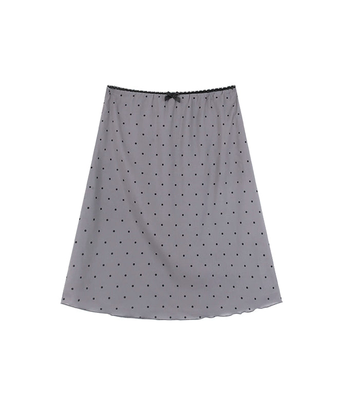 野生zero 波点半身裙女夏设计感小众辣妹气质显瘦a字海边中长裙子
