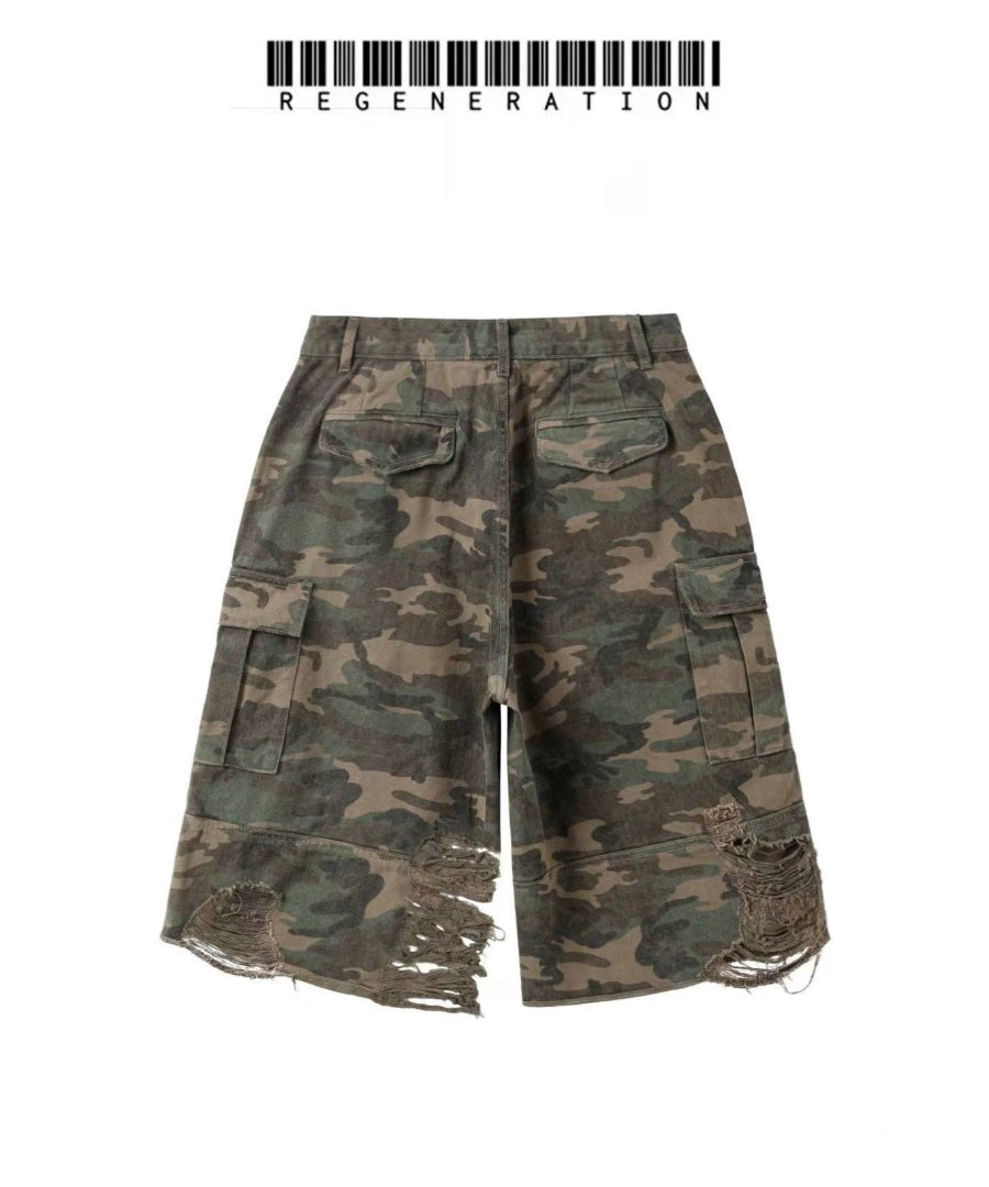 【yanggeng/杨和苏/雯博同款】RGZ｢初代｣水洗迷彩糜烂七分裤