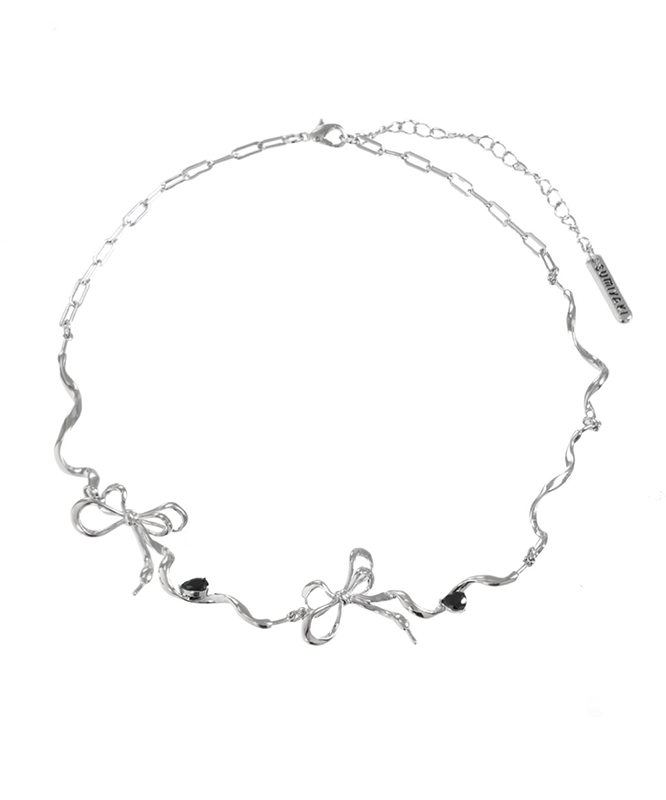 高级感！SUMIYAKI绷带系列项链女高级感高街金属感蝴蝶结锁骨链