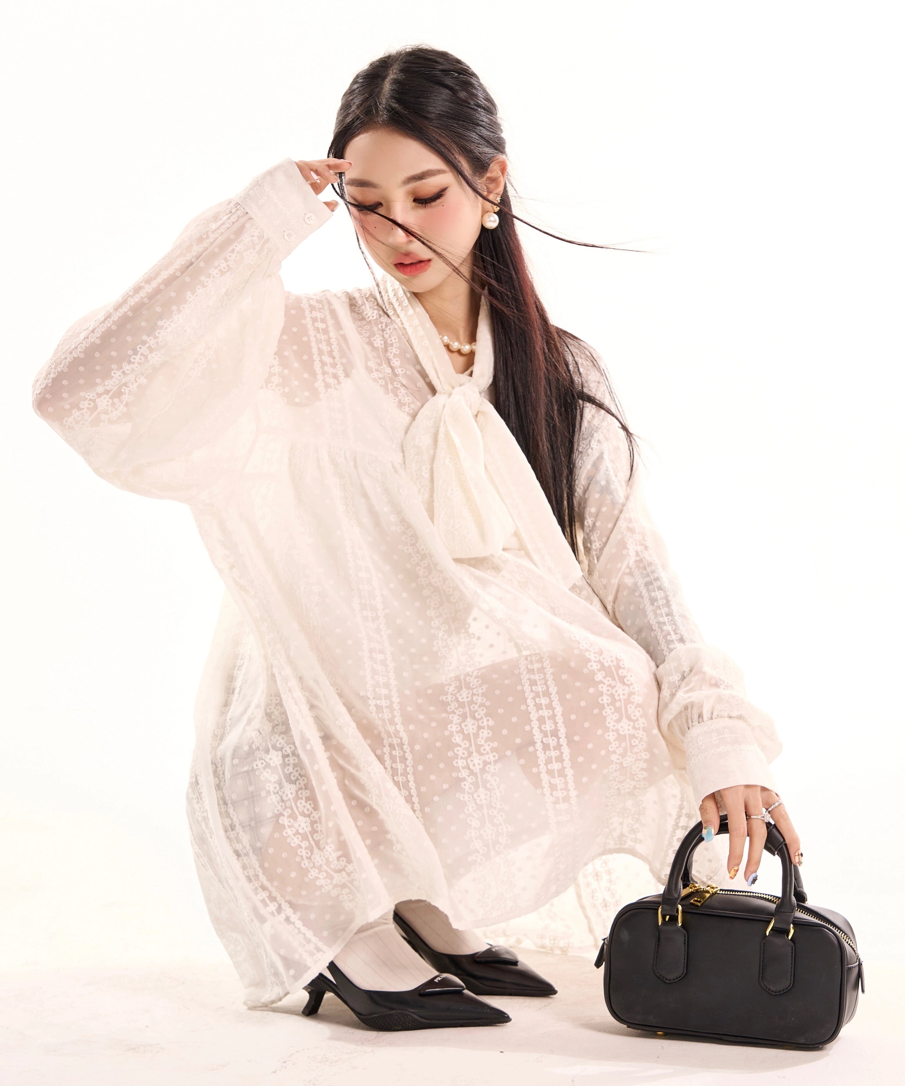 野生zerocircle白色衬衫叠穿两件套春秋吊带背心内搭宽松绑带上衣