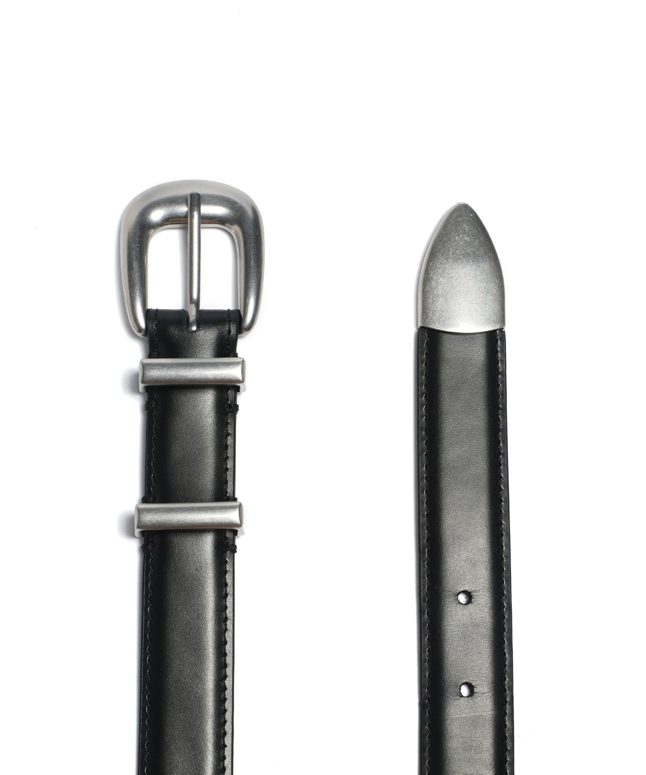 头层牛皮/棕麂皮银扣复古老钱风细款男女腰带TERRAINCOGNITA