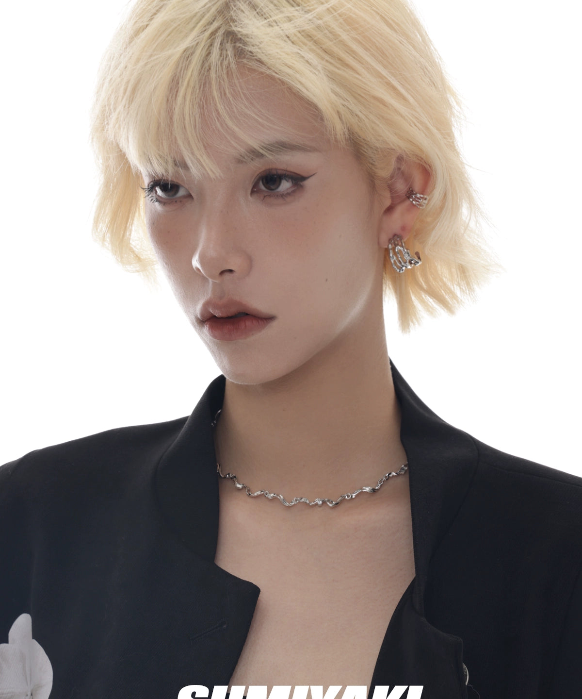 超酷！SUMIYAKI液态肌理项链轻奢小众情侣素链小众情侣百搭锁骨链