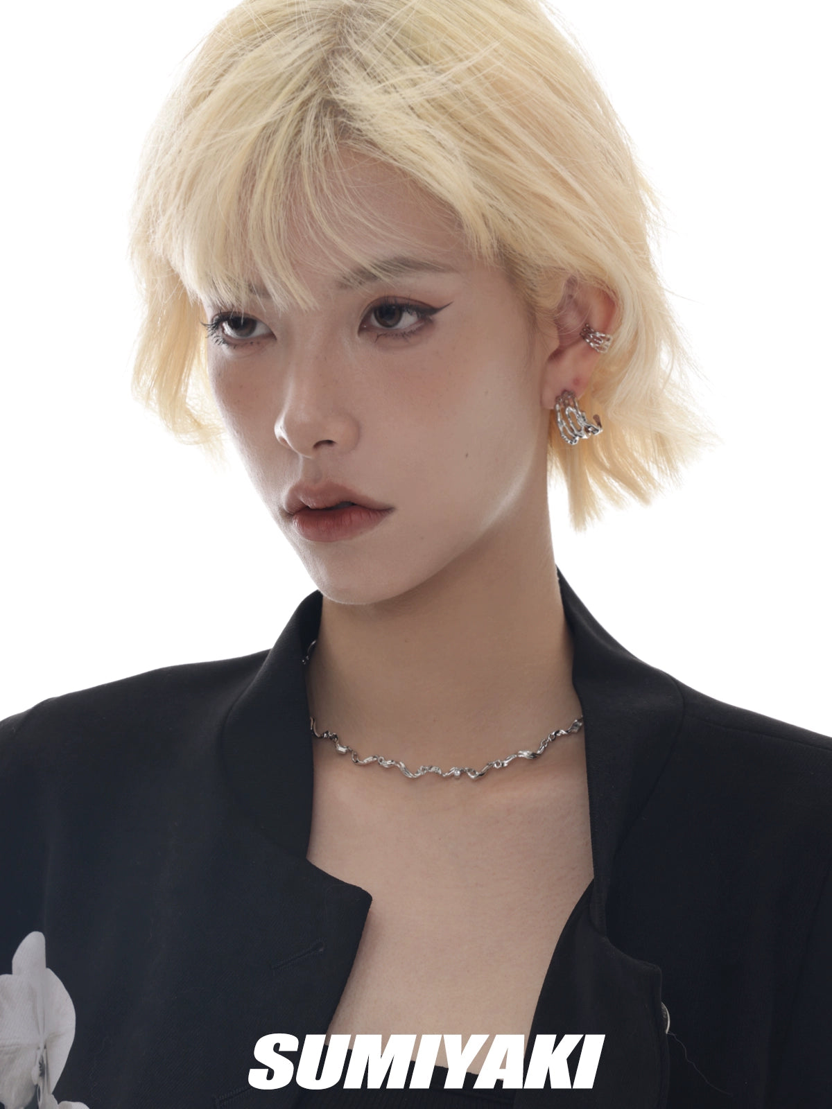 超酷！SUMIYAKI液态肌理项链轻奢小众情侣素链小众情侣百搭锁骨链