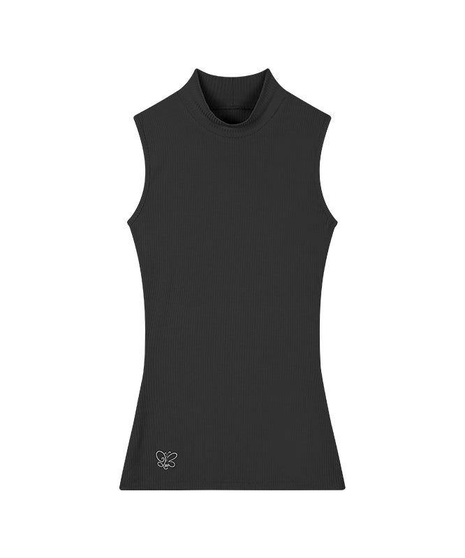 野生zero 薄荷曼波背心半高领黑白绿色内搭女春夏季修身无袖上衣