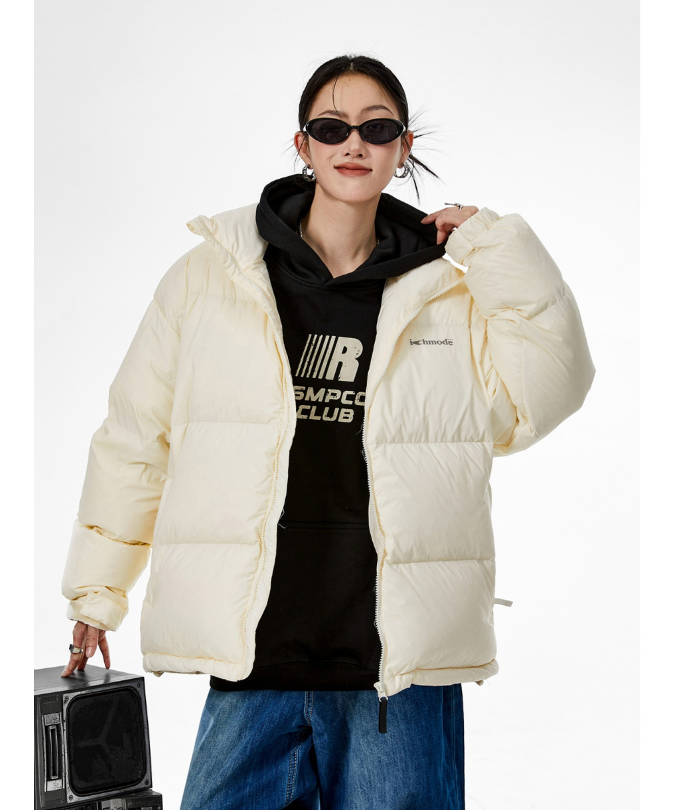 ICH MODE 美式复古90白鸭绒轻薄羽绒服女冬季2025新款宽松面包服