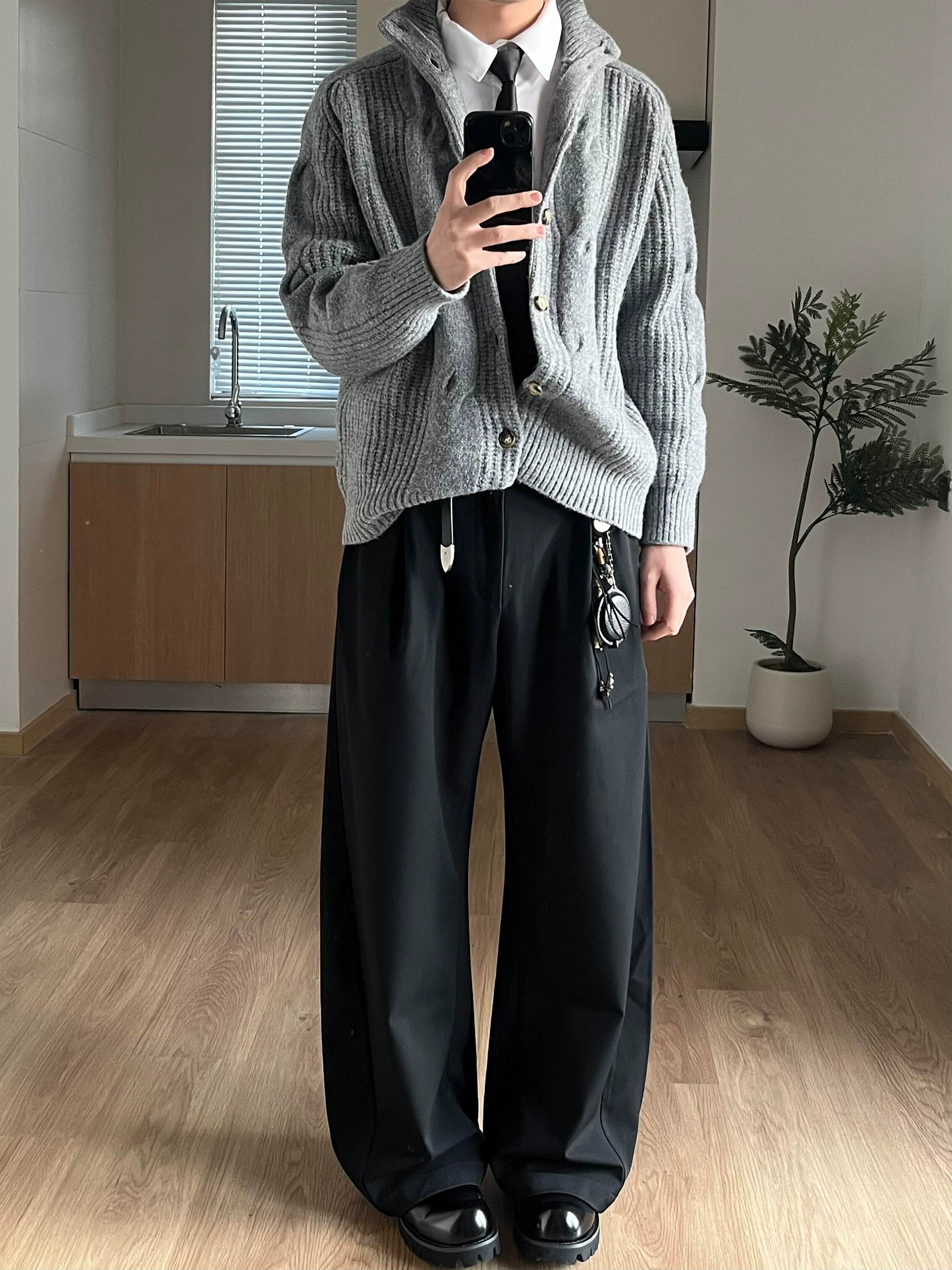 棉羊毛混纺保暖针织开衫毛衣老钱风秋冬通勤百搭TERRAINCOGNITA