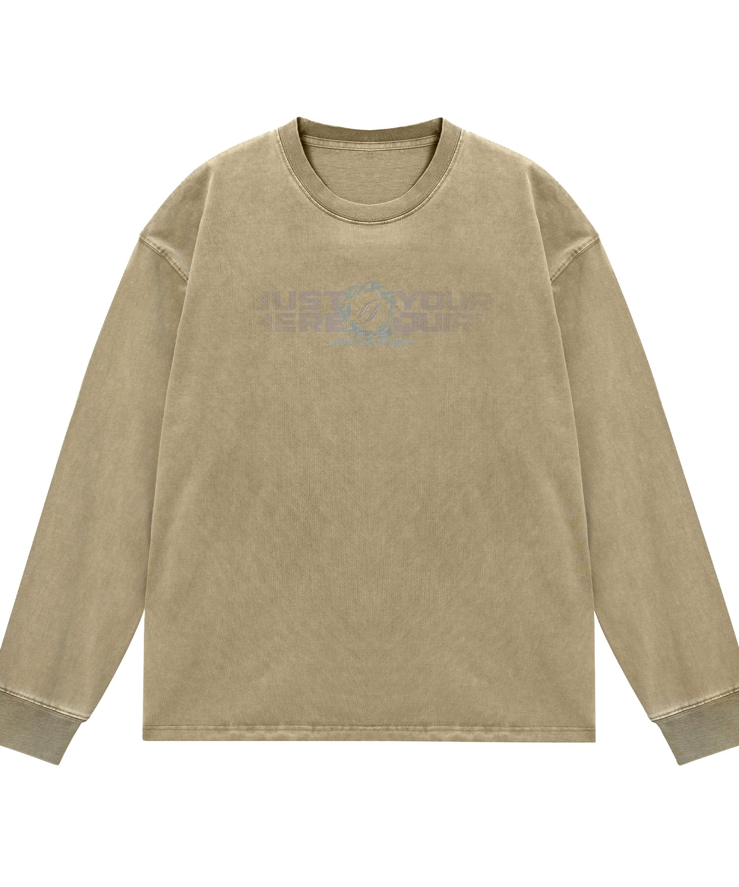 水洗系列丨JHYQ美式字母荆棘印花320gT恤男重磅圆领复古做旧卫衣