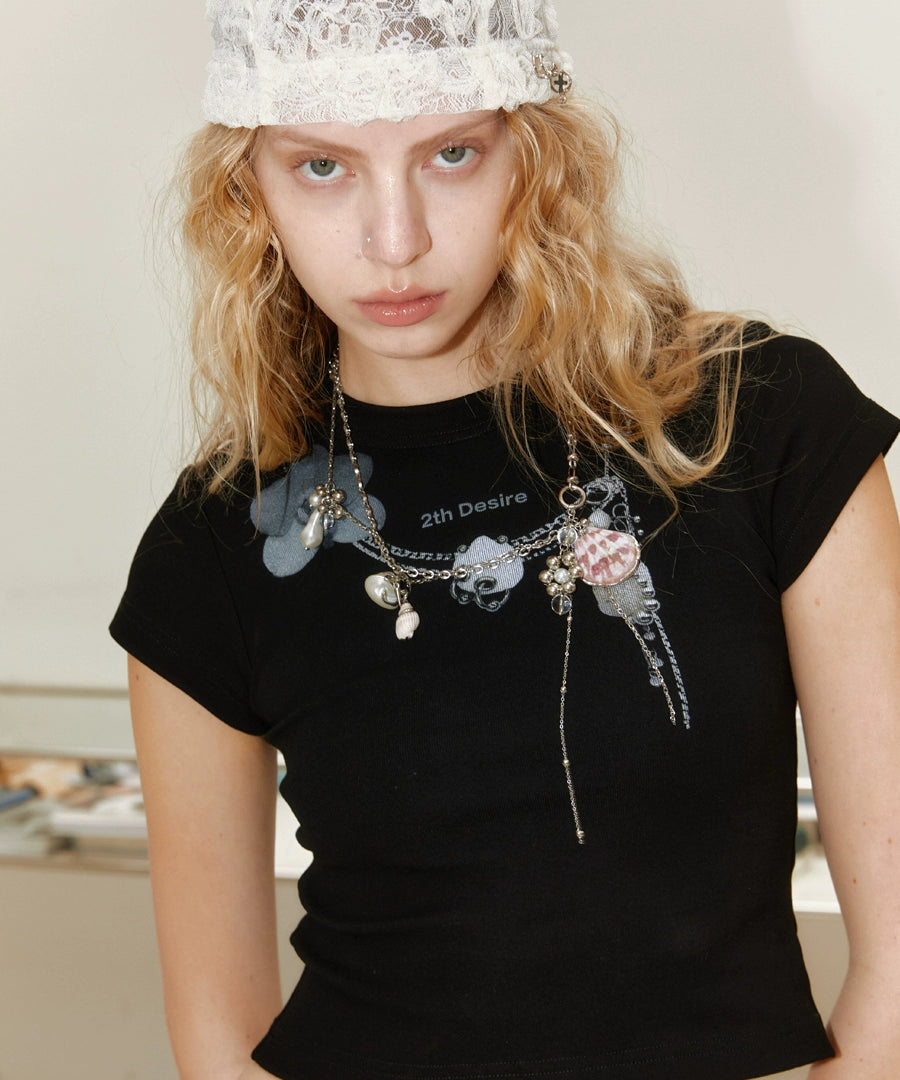 2th Desire贝壳双层项链小众时尚设计多巴胺y2k锁骨链百搭配饰