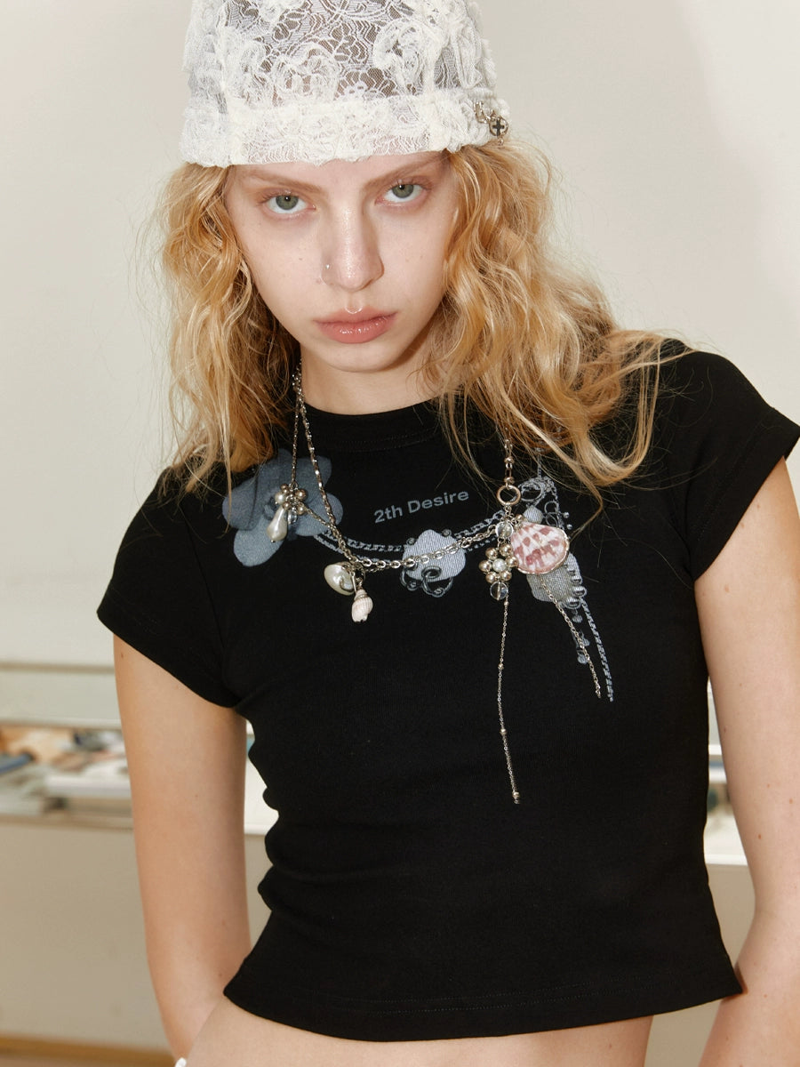 2th Desire贝壳双层项链小众时尚设计多巴胺y2k锁骨链百搭配饰