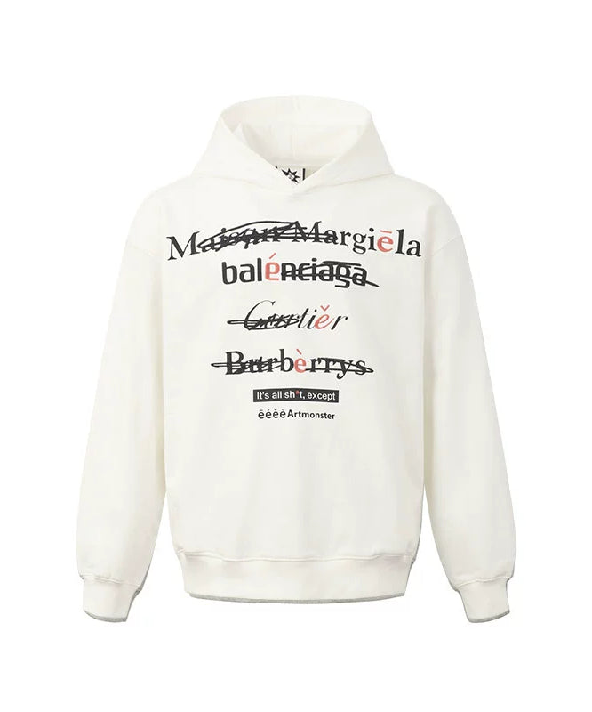 eeeeArtmonster创意"恶搞"标语美式连帽卫衣男女高街ins情侣帽衫