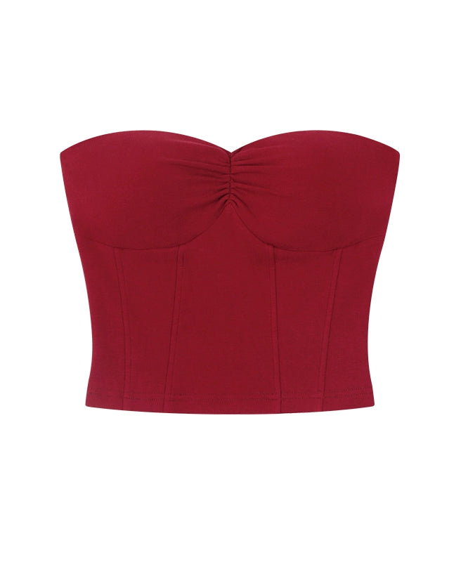 野生zero白黑红灰色无肩带针织抹胸带胸垫女外穿内搭修身辣妹上衣