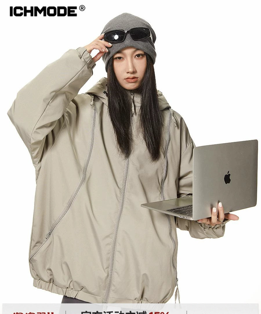 ICH MODE 美式冲锋衣棉服女连帽秋冬季加厚夹棉外套棉袄2025新款