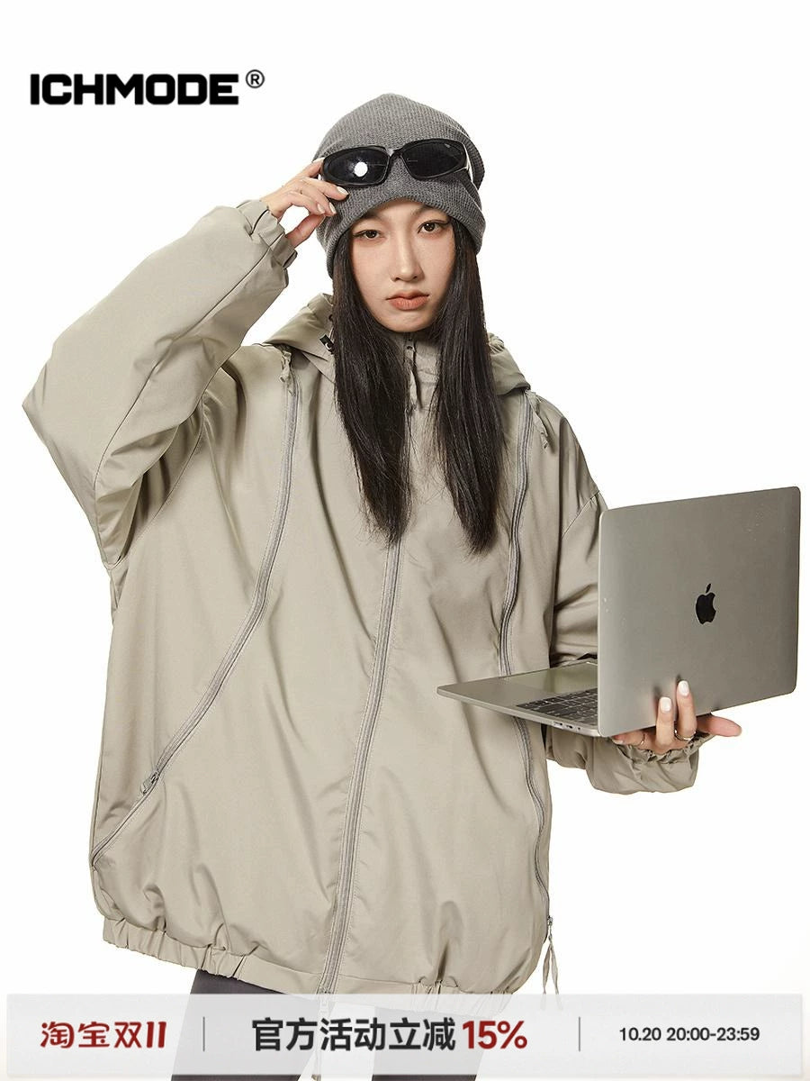 ICH MODE 美式冲锋衣棉服女连帽秋冬季加厚夹棉外套棉袄2025新款