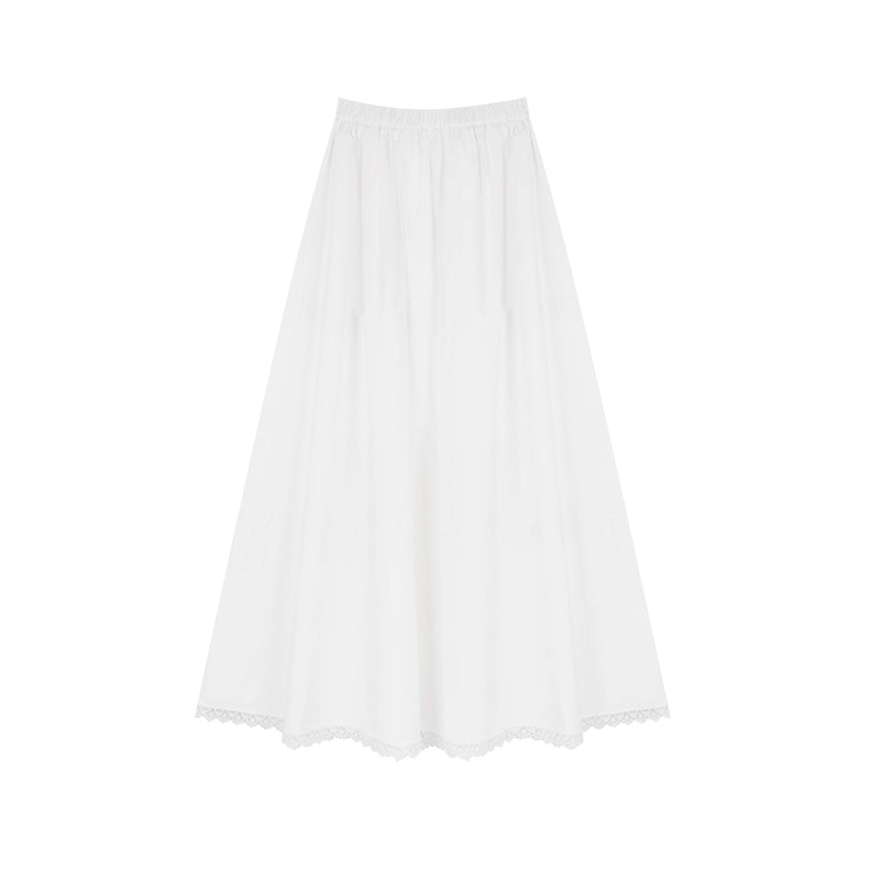 野生zerocircle 辣妹套装裙女春季白色蕾丝吊带背心显瘦a字长裙子