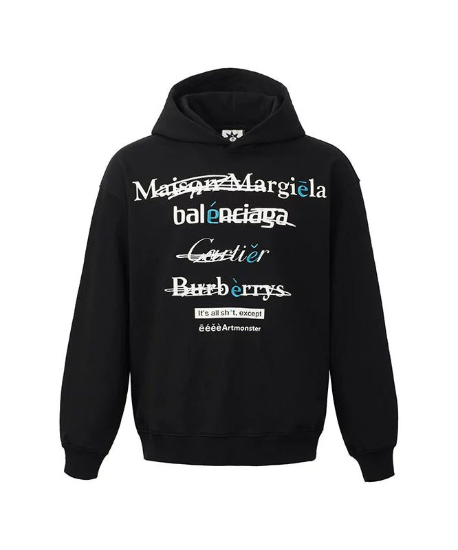 eeeeArtmonster创意"恶搞"标语美式连帽卫衣男女高街ins情侣帽衫