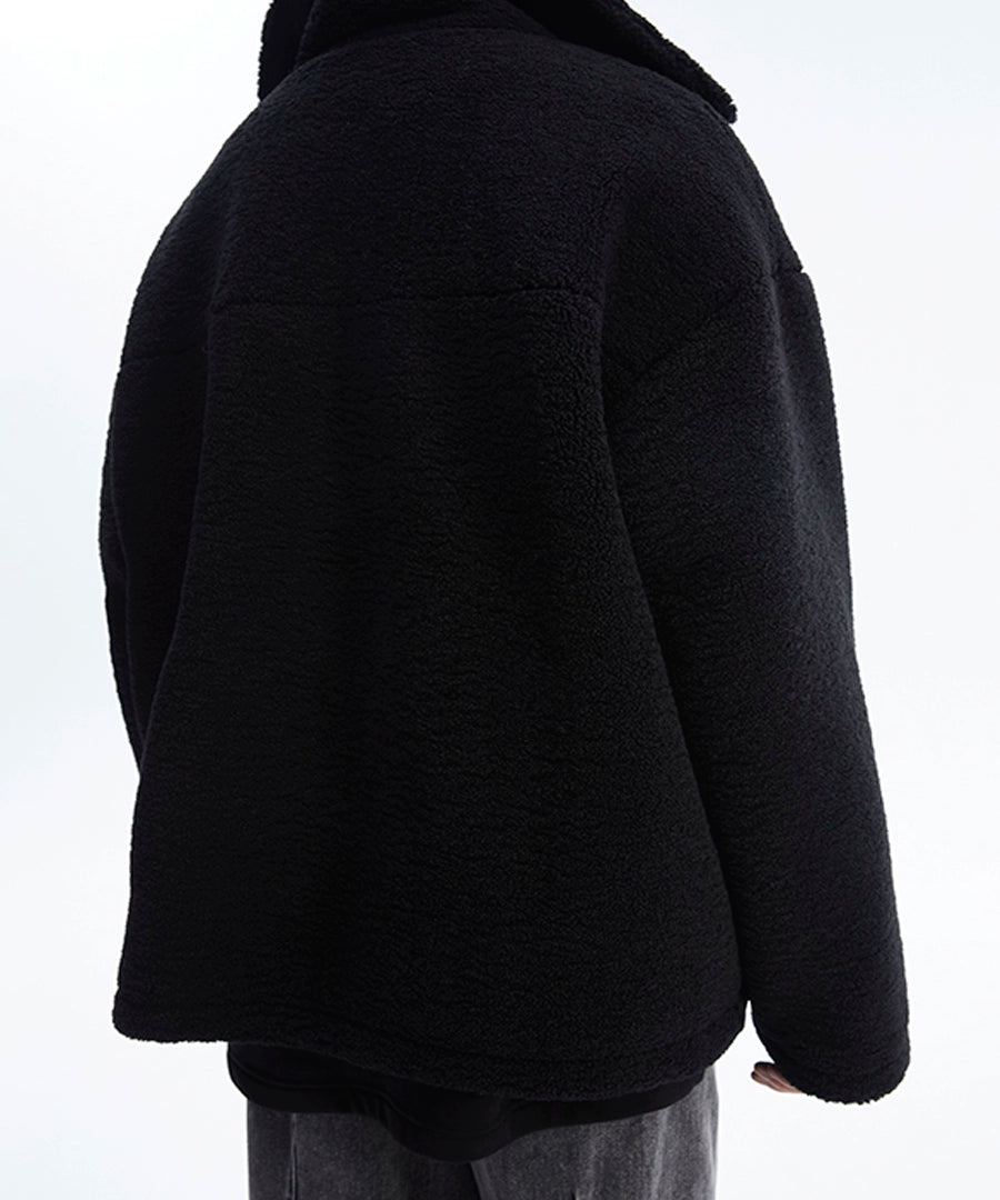 潮WOO专属TERRAINCOGNITA秋冬保暖重磅羊羔绒立领夹克防寒外套男