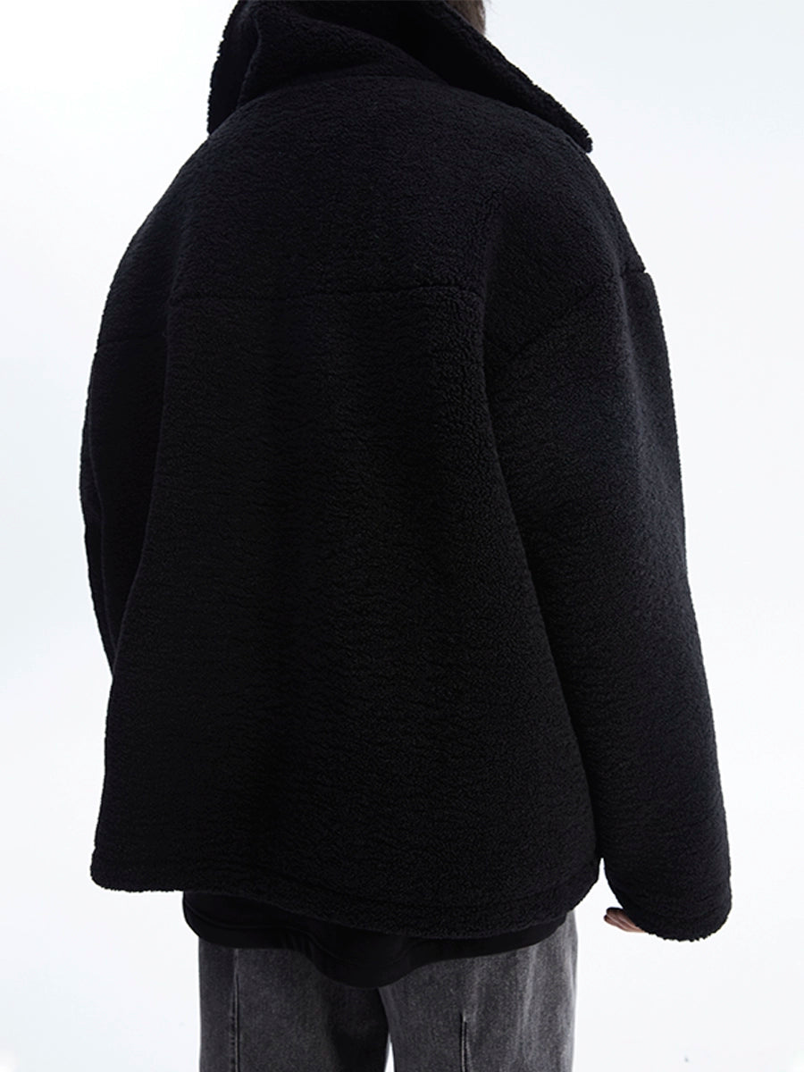 潮WOO专属TERRAINCOGNITA秋冬保暖重磅羊羔绒立领夹克防寒外套男