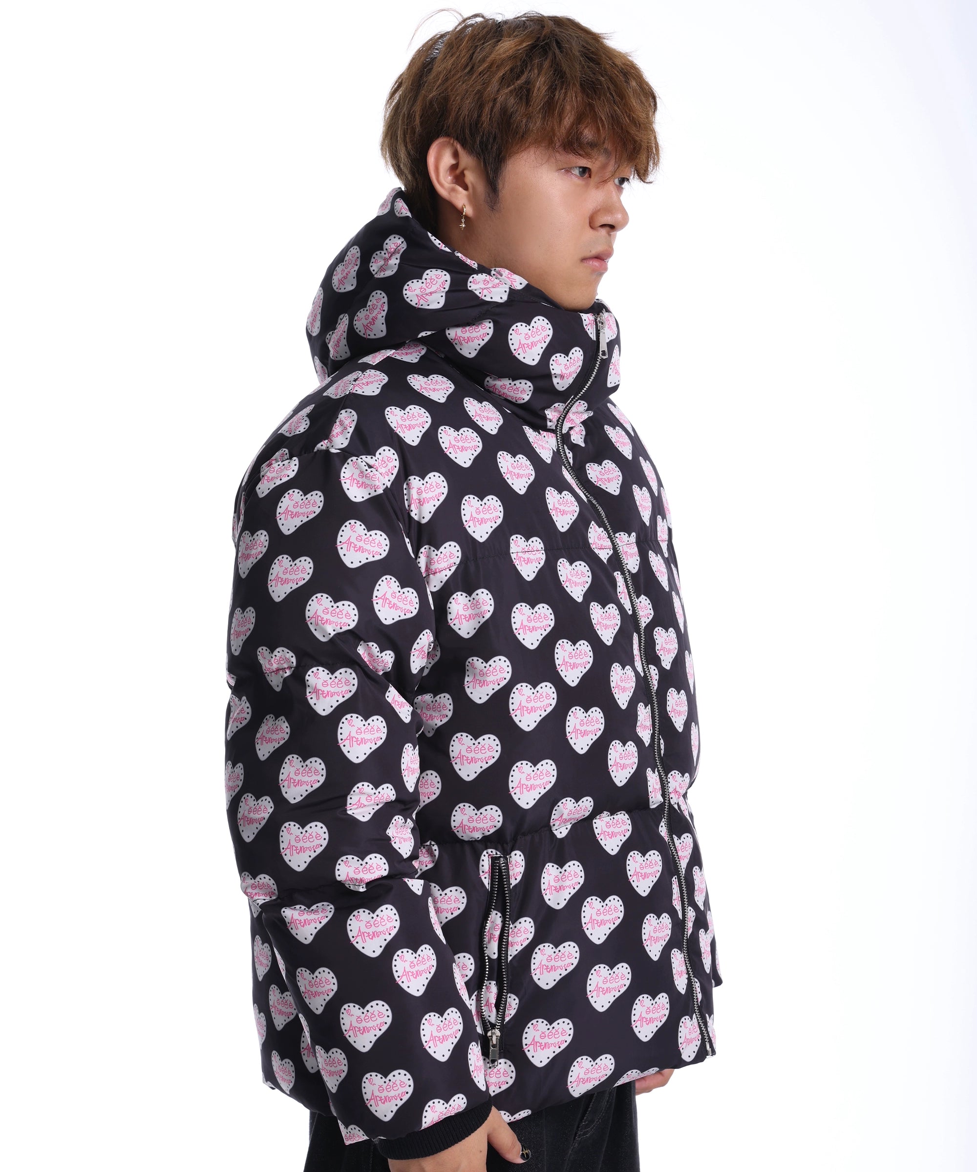 eeeeArtmonster满印面包服立领棉服男女秋冬潮牌复古宽松休闲外套