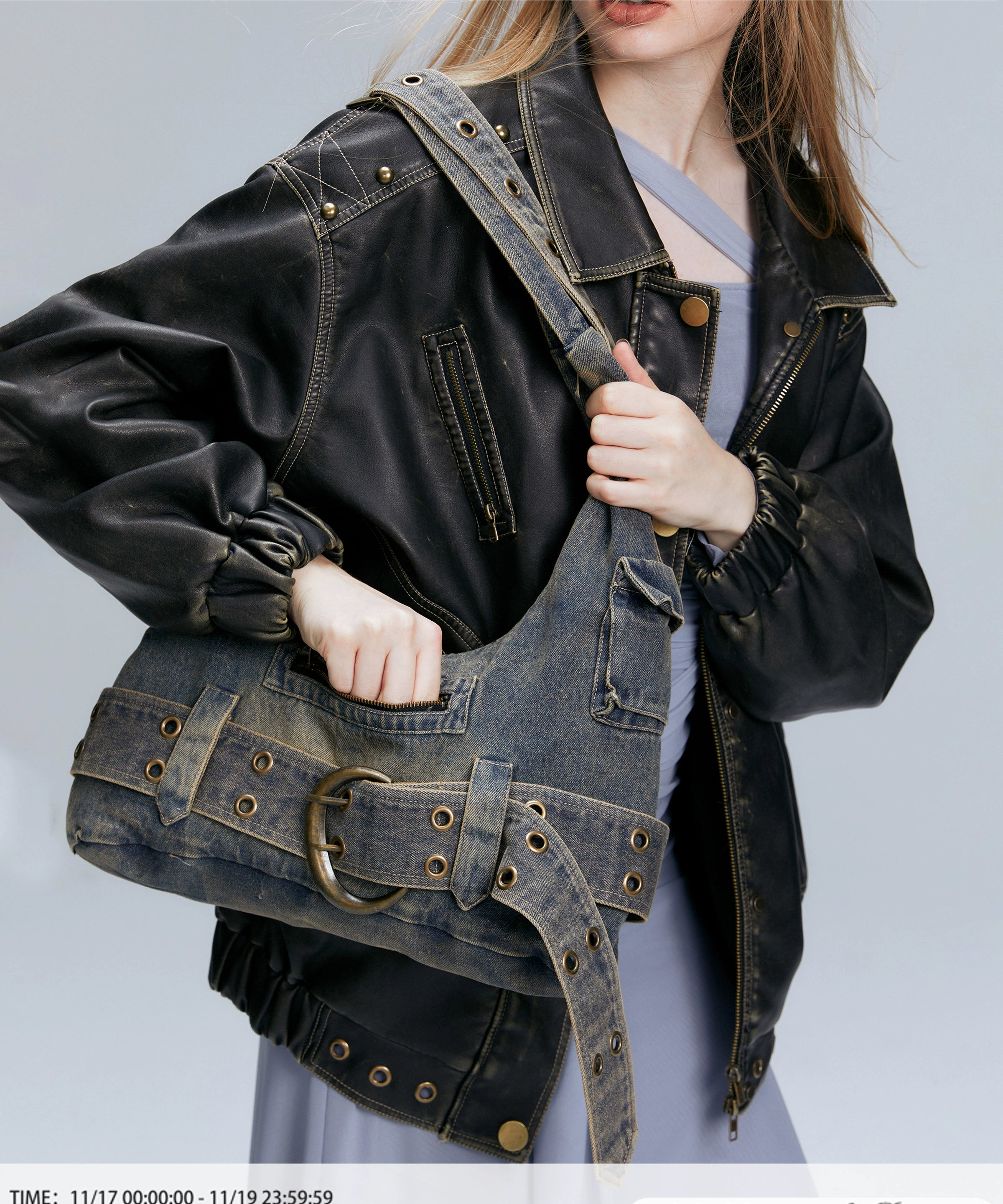 2th Desire原创复古腋下单肩包y2k牛仔包帆布包包包斜挎包女