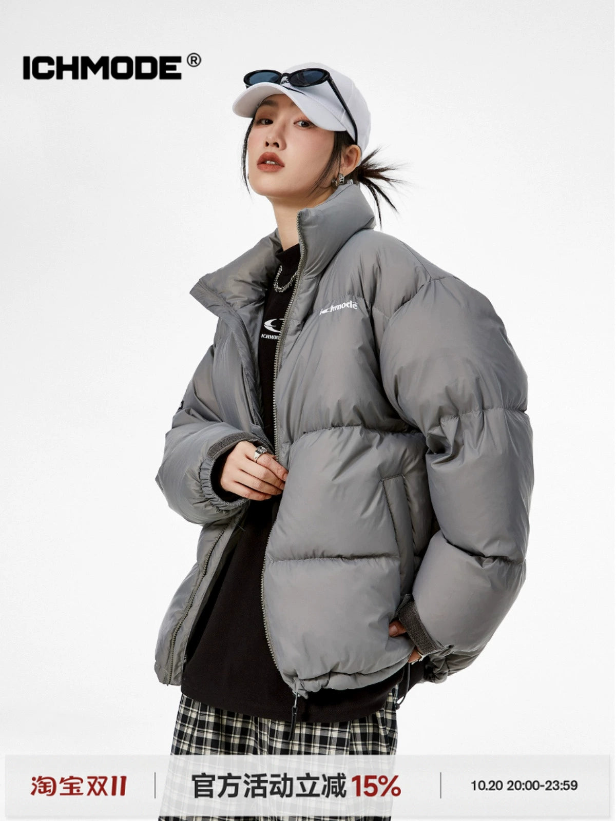 ICH MODE 美式复古90白鸭绒轻薄羽绒服女冬季2025新款宽松面包服