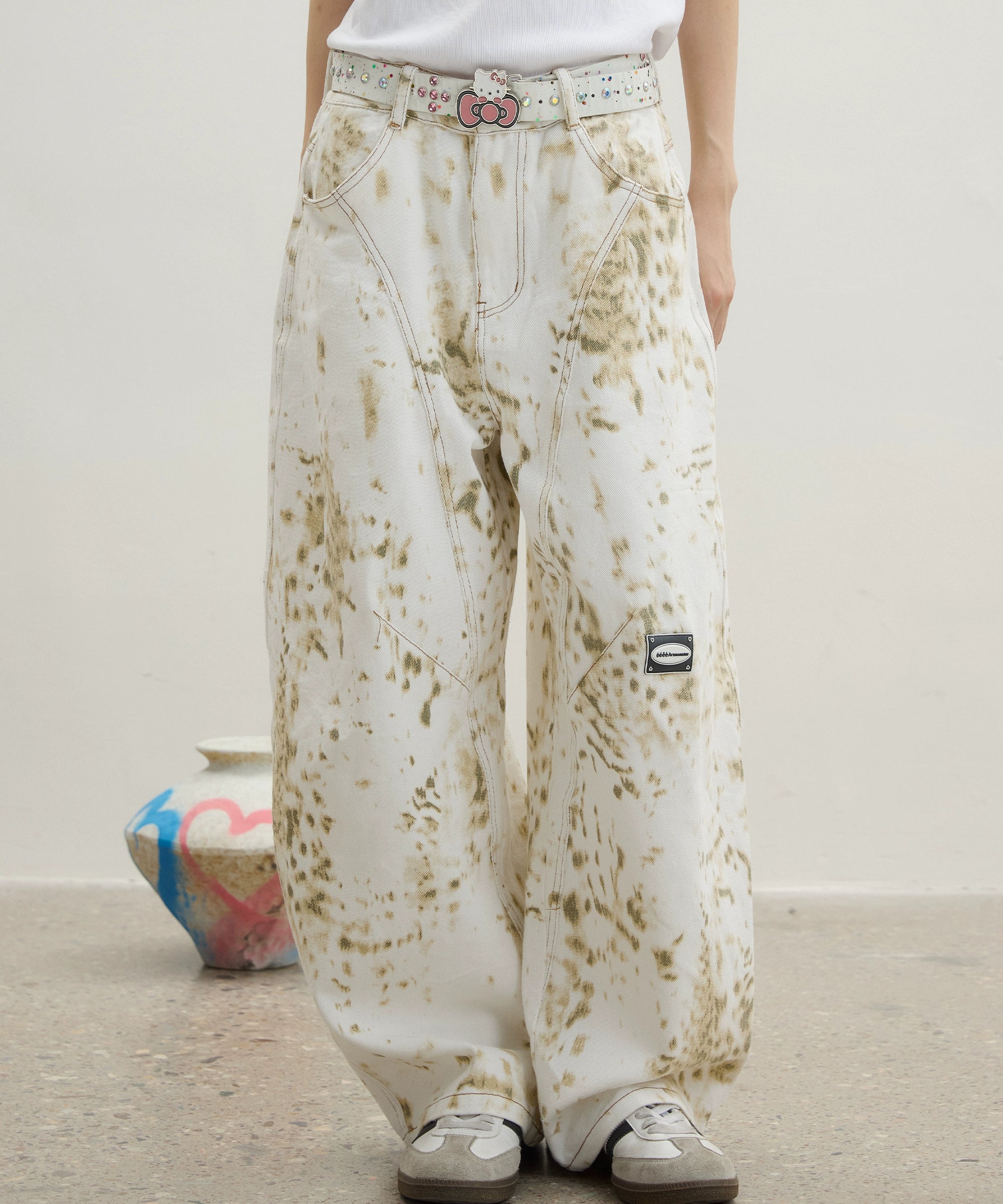 “观兽”| eeee小众设计感雪豹工装裤斑驳豹纹潮流长裤阔腿休闲裤