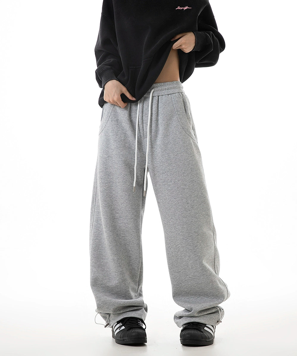 ICH MODE 美式复古休闲运动卫裤女秋冬国潮牌宽松垂感直筒休闲裤