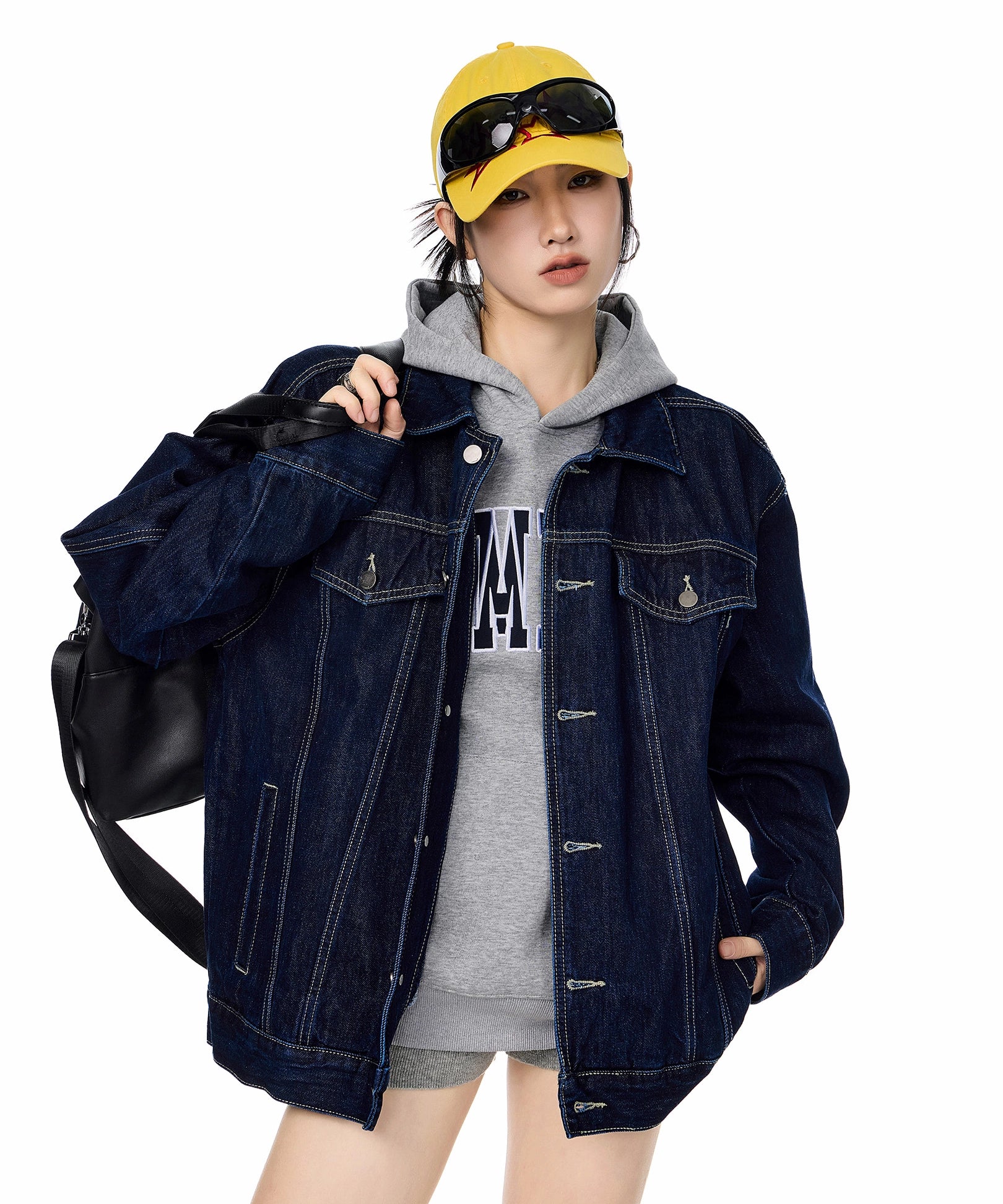 ICH MODE 美式复古工装牛仔外套女秋冬2025新款宽松休闲夹克上衣